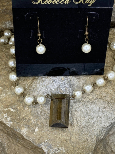 Smoky Quartz Necklace and Earring Set